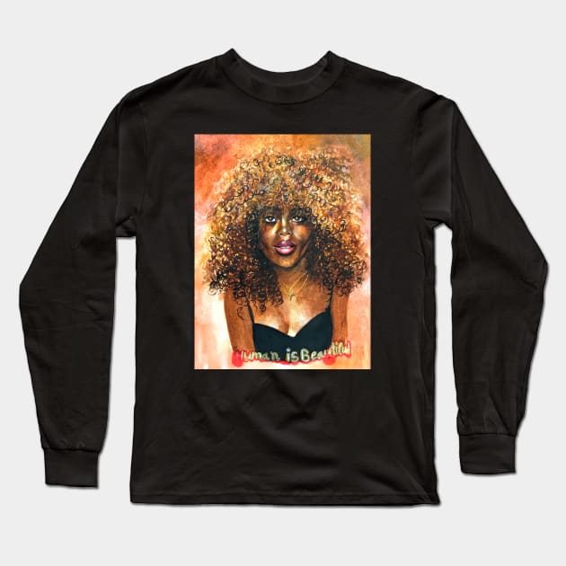 Human is beautiful Long Sleeve T-Shirt by The artist of light in the darkness 